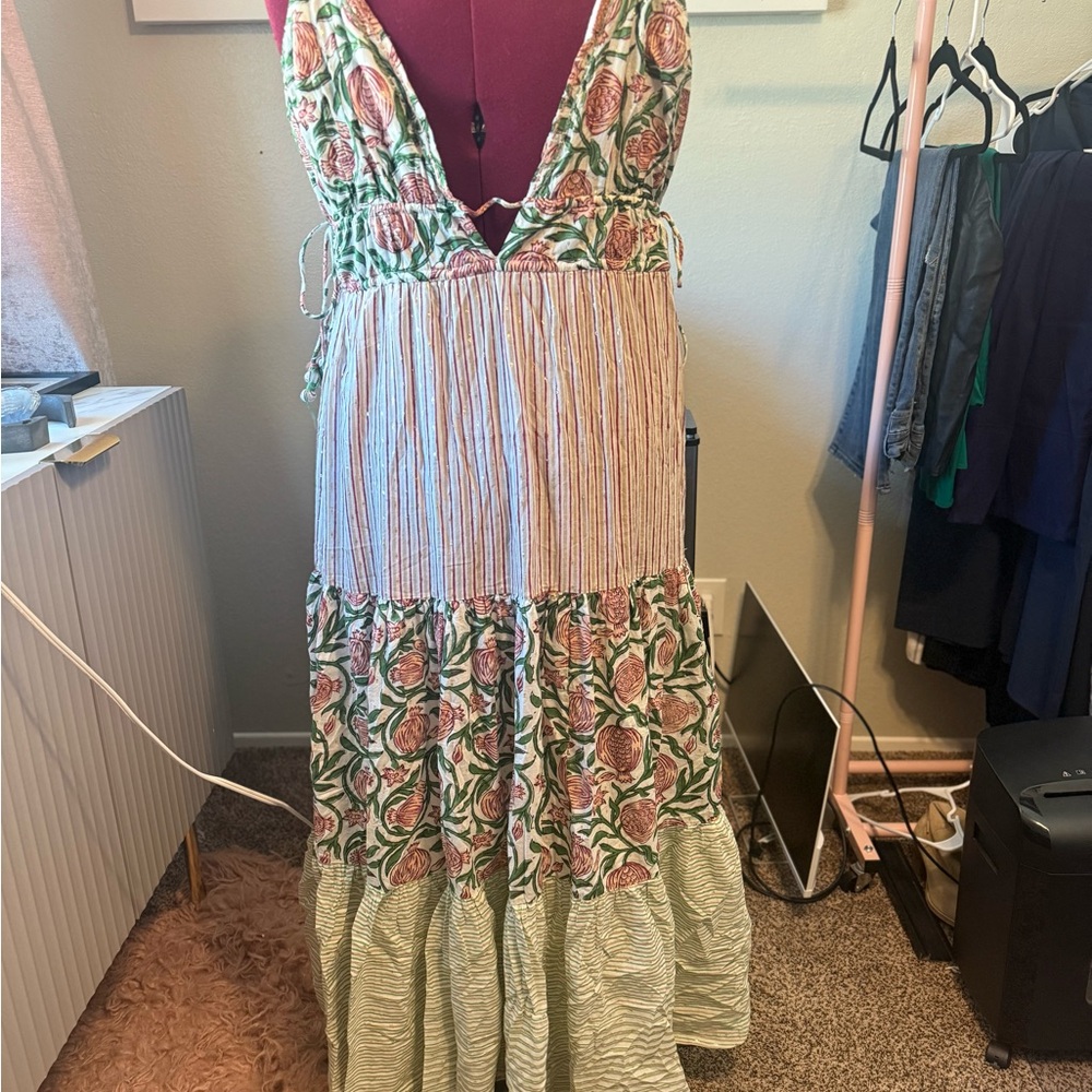 Floral Striped Maxi Dress